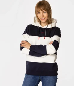 Bluza damska oversize z kapturem SADIE 4567 STRIPES
