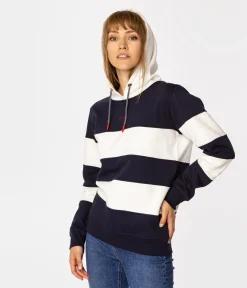 Bluza damska oversize z kapturem SADIE 4567 STRIPES