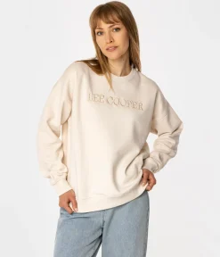 Bluza damska z haftowanym napisem SELINA 4582 WHITE ALYSSUM
