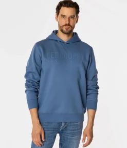Bluza męska z kapturem i napisami ARIUS 4325 CORONET BLUE