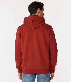 Bluza męska z kapturem i napisami ARIUS 4323 RED OCHRE