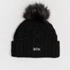 Czapka zimowa damska damska z pomponem 0100 BLACK