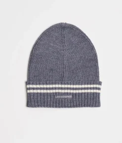 Czapka zimowa męska z wełną merino 5054 GREY STRIPES