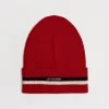Czapka zimowa męska z wełną merino 5053 RED STRIPES