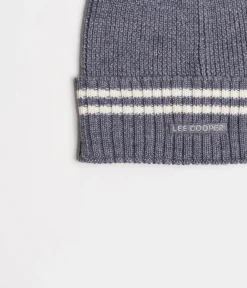 Czapka zimowa męska z wełną merino 5054 GREY STRIPES