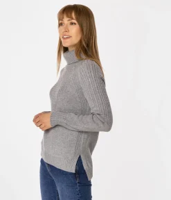 Golf damski z wiskozą MAYA 5050 GREY MELANGE