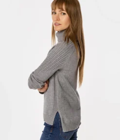 Golf damski z wiskozą MAYA 5050 GREY MELANGE