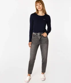 Jeansy damskie mom jeans MATEA 9840 GREY USED