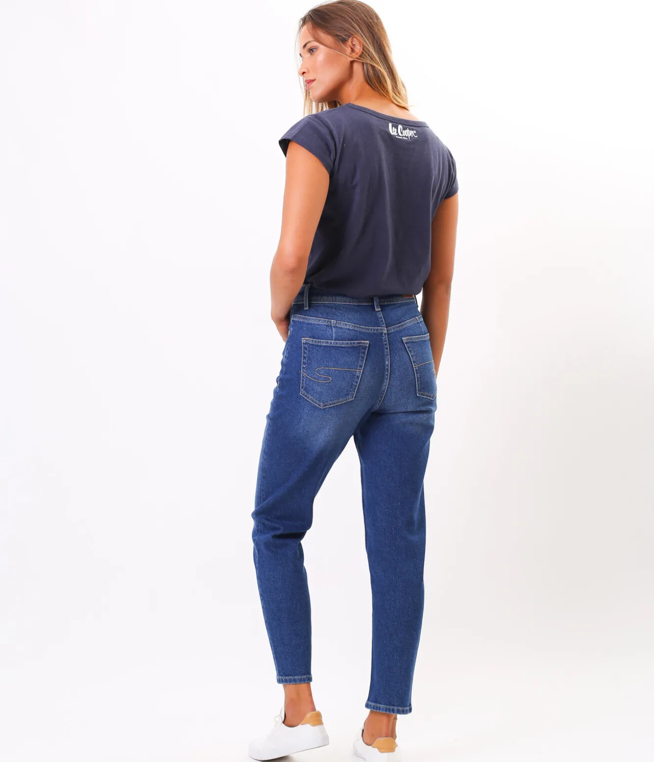 Jeansy damskie mom jeans MATEA 2417 DARK USED