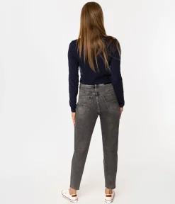 Jeansy damskie mom jeans MATEA 9840 GREY USED