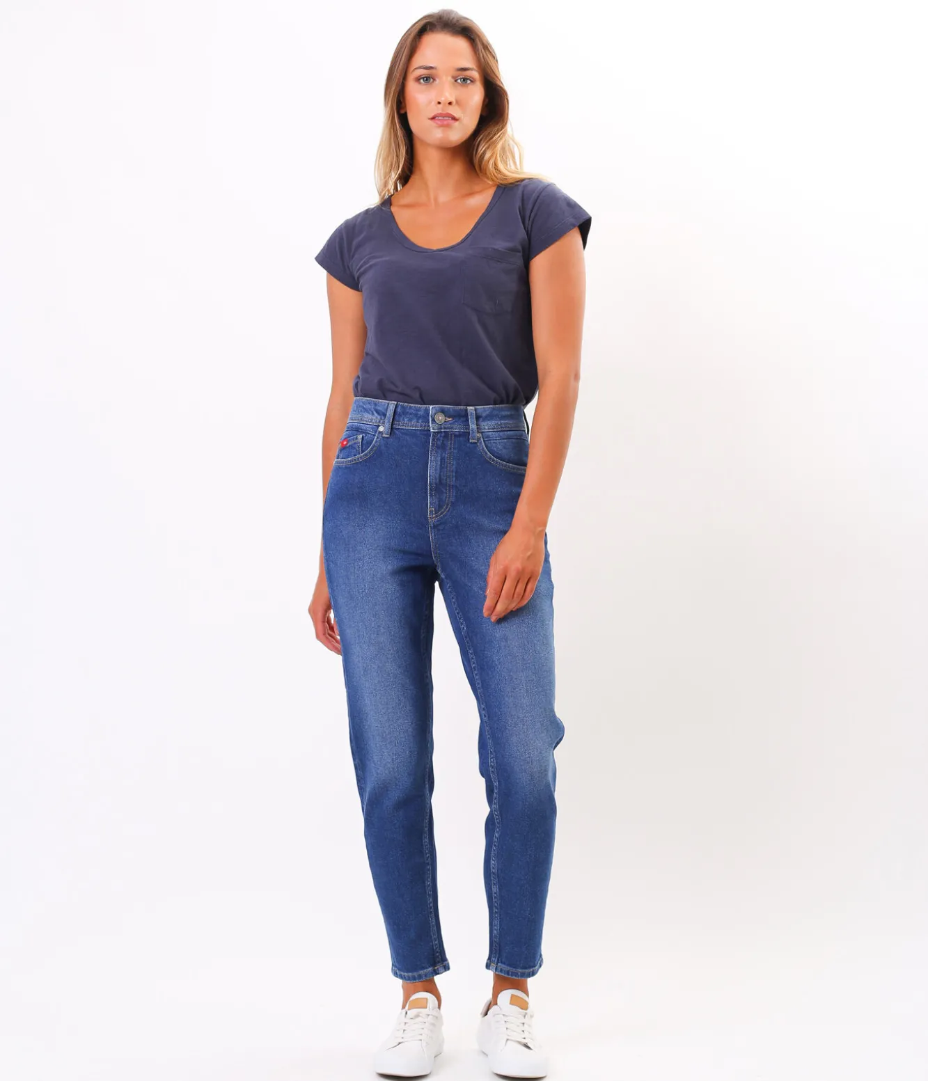 Jeansy damskie mom jeans MATEA 2417 DARK USED