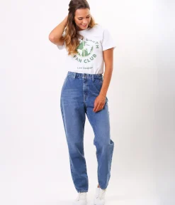 Jeansy damskie mom jeans CLARINE 1720 BRUSHED USED