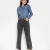 Jeansy damskie straight PARIS 9840 GREY STONE