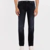 Jeansy męskie comfort slim DENZEL 2701 BLUE BLACK USED
