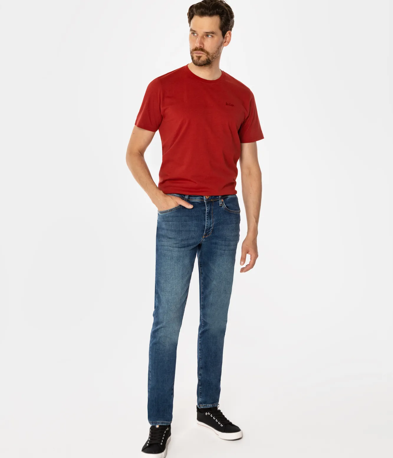 Jeansy męskie skinny JEFF 1079 DARK USED