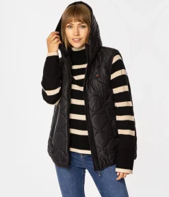 Kamizelka damska oversize z kapturem IDA 8912 BLACK