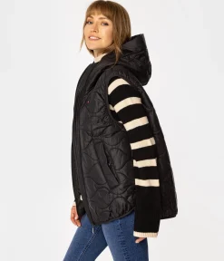 Kamizelka damska oversize z kapturem IDA 8912 BLACK