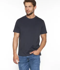 Klasyczny t-shirt z drobnym logo OBUTCH 3875 NAVY