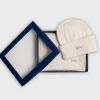 Komplet z kaszmirem czapka zimowa damska i szalik 3321 OFF WHITE