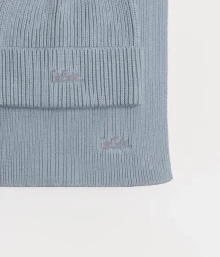 Komplet z kaszmirem czapka zimowa damska i szalik 9011 LIGHT BLUE