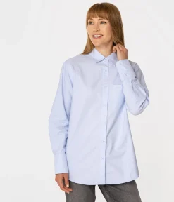 Koszula damska oversize LENA OXFORD BLUE