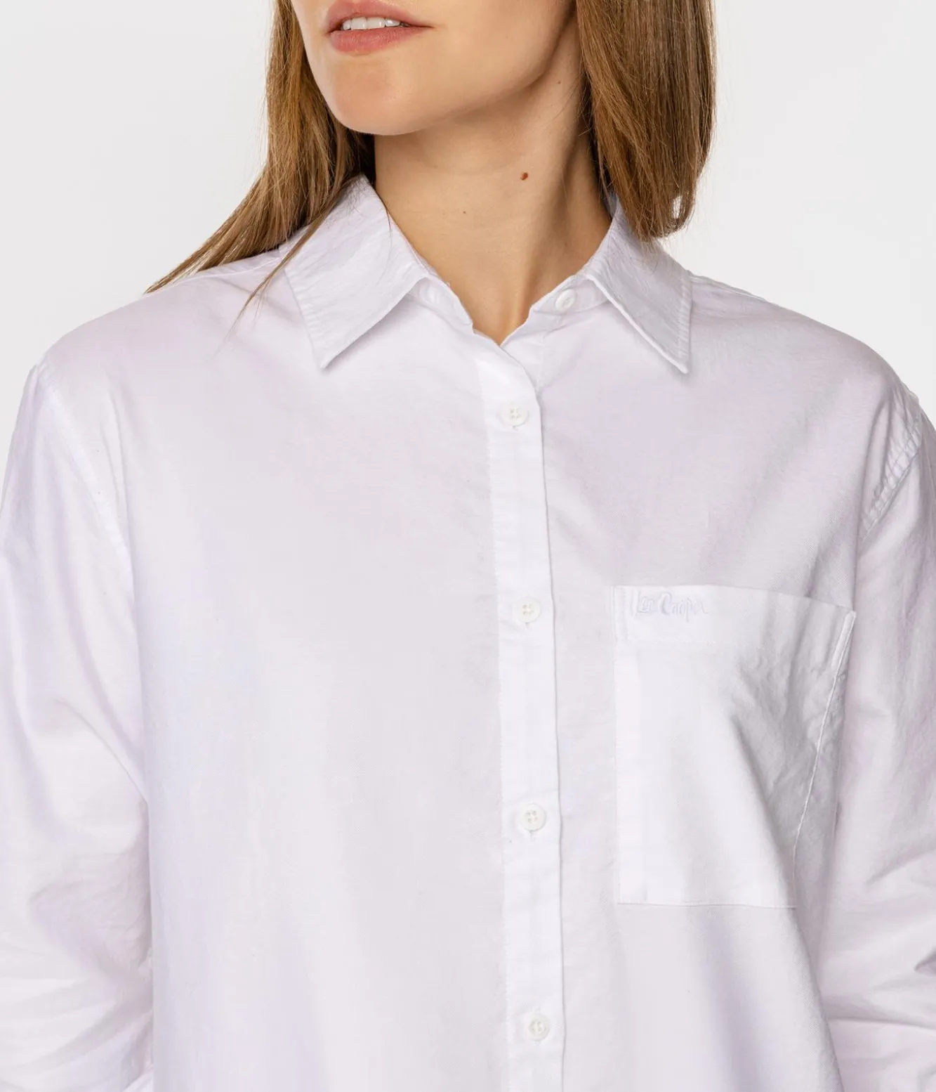 Koszula damska oversize LENA OXFORD WHITE