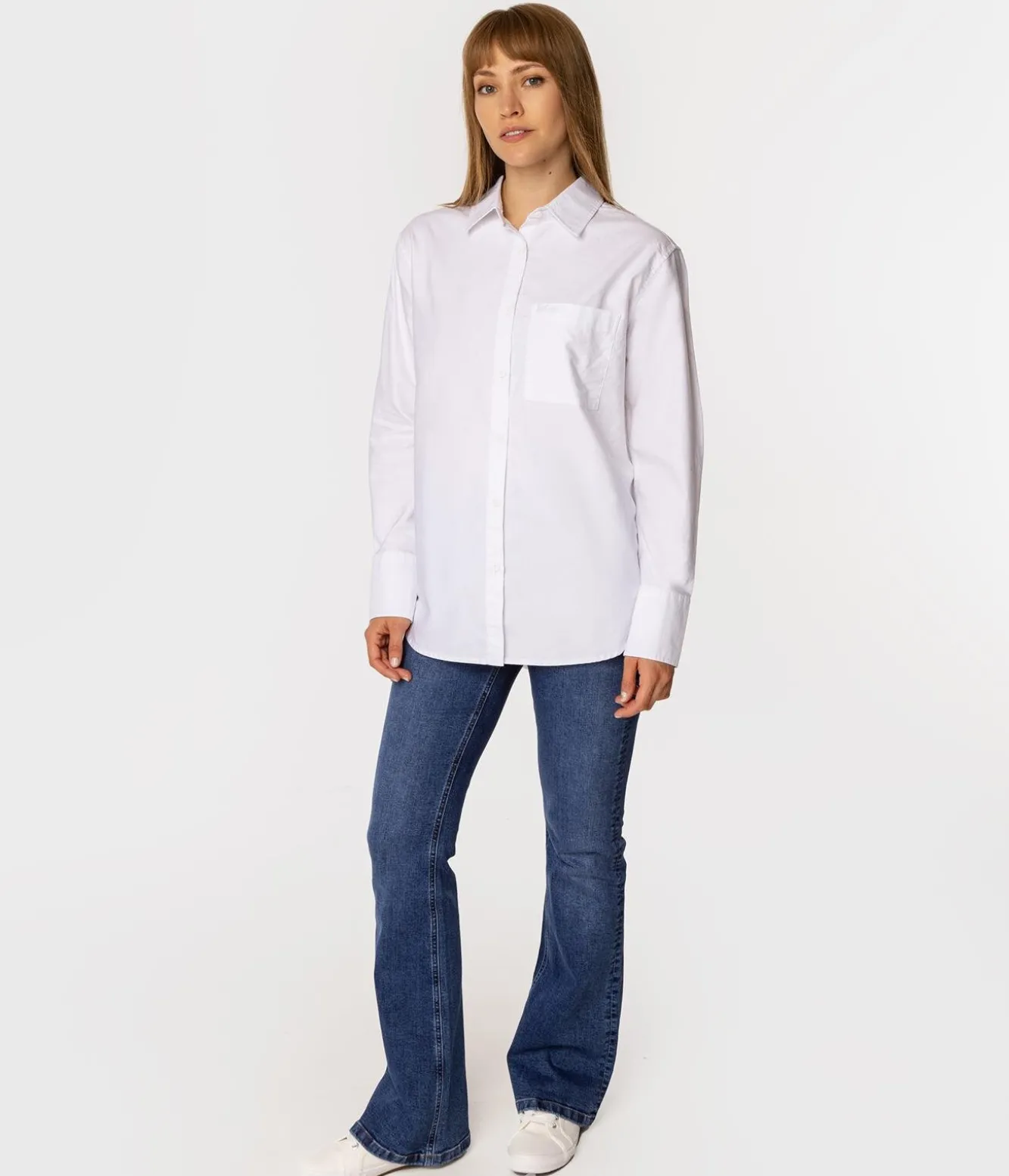 Koszula damska oversize LENA OXFORD WHITE