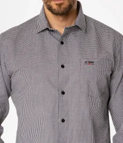 Koszula meska slim w drobną kratkę WINDSOR 37KZ BLACK