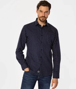 Koszula meska slim z mikroprintem WINDSOR 62MP NAVY