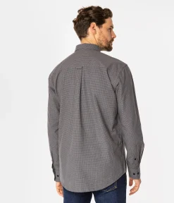 Koszula męska comfort w drobną kratkę NEW TENBY 36KZ GREY