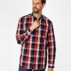 Koszula męska comfort w kratę NEW TENBY 02KZ RED