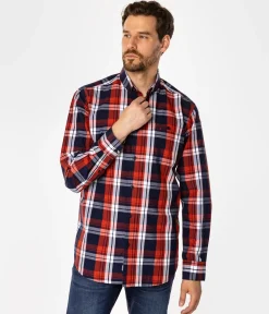 Koszula męska comfort w kratę NEW TENBY 02KZ RED