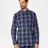 Koszula męska comfort w kratę NEW TENBY 05KZ BLUE