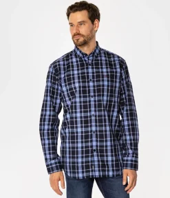 Koszula męska comfort w kratę NEW TENBY 05KZ BLUE
