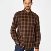 Koszula męska comfort w kratę NEW TENBY 10KZ BROWN