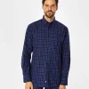 Koszula męska comfort w kratę NEW TENBY 24KZ NAVY