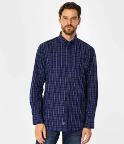 Koszula męska comfort w kratę NEW TENBY 24KZ NAVY