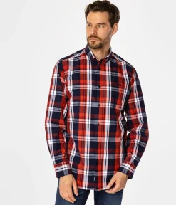 Koszula męska comfort w kratę NEW TENBY 02KZ RED