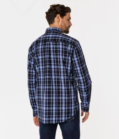 Koszula męska comfort w kratę NEW TENBY 05KZ BLUE