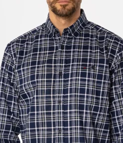 Koszula męska comfort w kratę NEW TENBY 16KZ NAVY