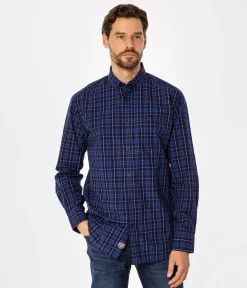 Koszula męska comfort w kratę NEW TENBY 24KZ NAVY