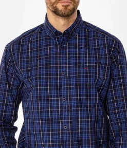 Koszula męska comfort w kratę NEW TENBY 24KZ NAVY