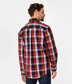 Koszula męska comfort w kratę NEW TENBY 02KZ RED