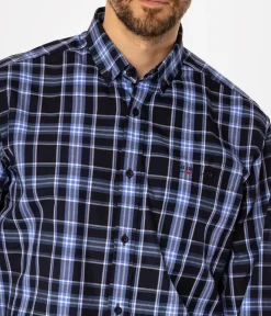 Koszula męska comfort w kratę NEW TENBY 05KZ BLUE