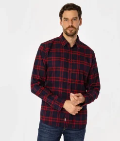 Koszula męska regular w kratę REY 04KZ RED