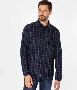 Koszula męska regular w kratę REY 15KZ NAVY