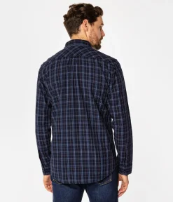 Koszula męska regular w kratę REY 15KZ NAVY