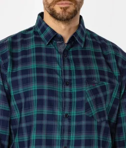 Koszula męska regular w kratę SCOTT 5737 GREEN INDIGO