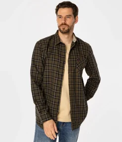 Koszula męska regular w kratę SCOTT 5317 SPAGNUM