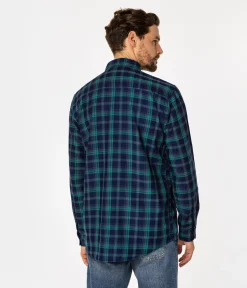 Koszula męska regular w kratę SCOTT 5737 GREEN INDIGO